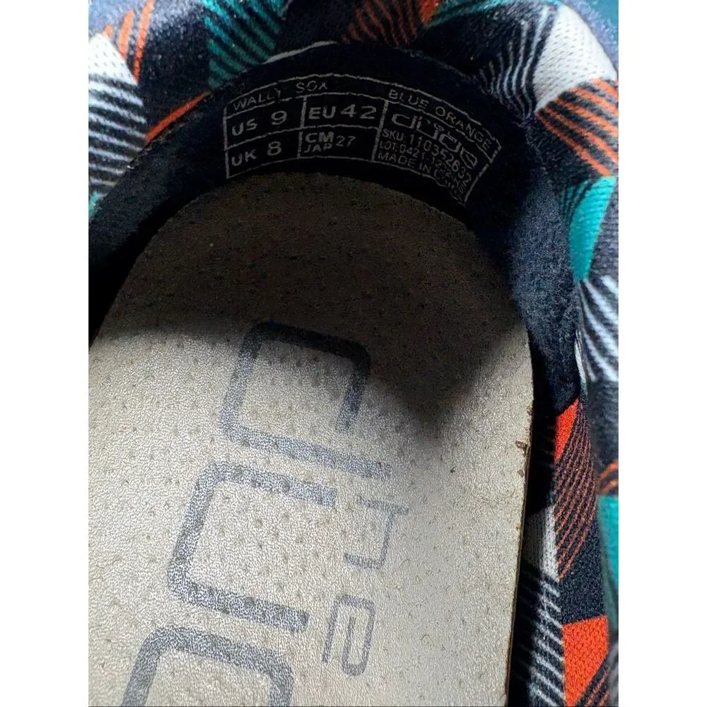 Hey Dude Wally Sox Blue Orange Casual Loafers Slip On Shoes Men’s Size 9